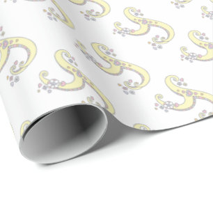 Papel de embrulho personalizado com monograma da l