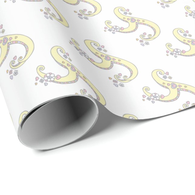 Papel de embrulho personalizado com monograma da l (Ponta do rolo)