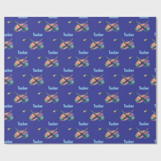 Papel de embrulho personalizado com nome de hóquei