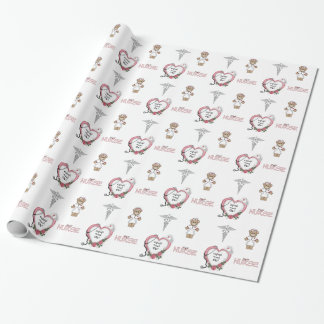 Papel de embrulho personalizado da enfermeira