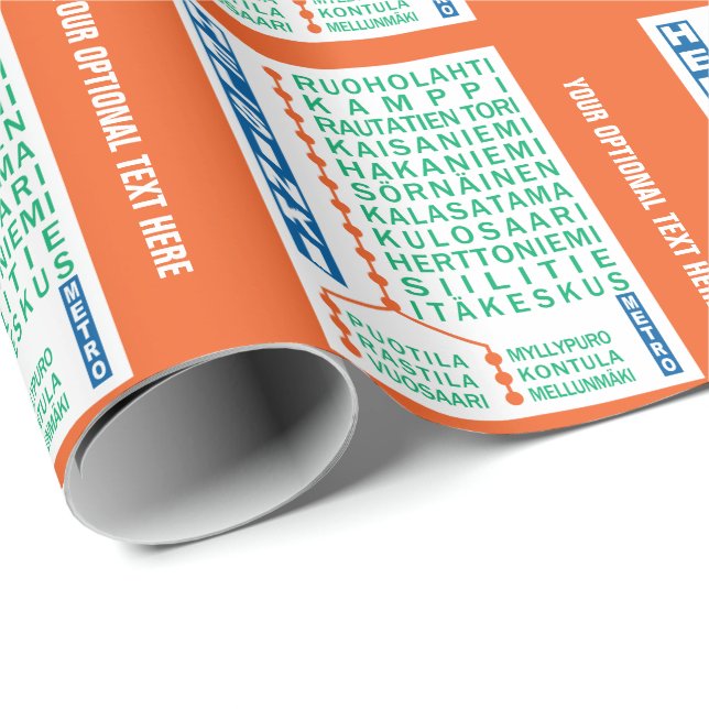Papel de embrulho personalizado das Estações de He (Ponta do rolo)