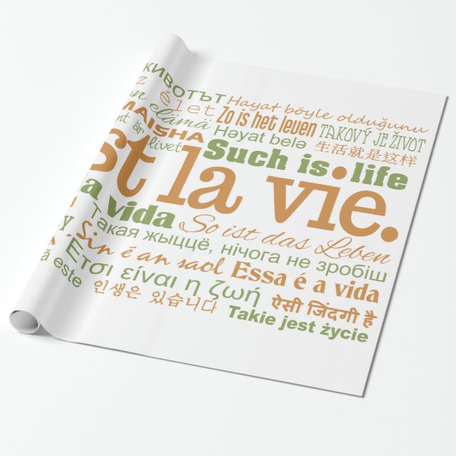 Papel de embrulho personalizado do C'est La Vie (Desenrolado)