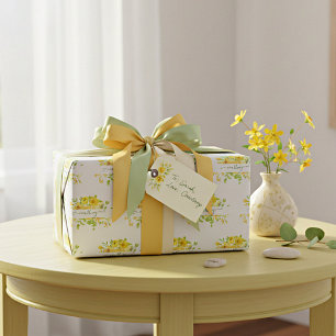 Papel de embrulho personalizado floral em aquarela