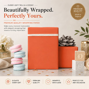 Papel de embrulho personalizado laranja brilhante