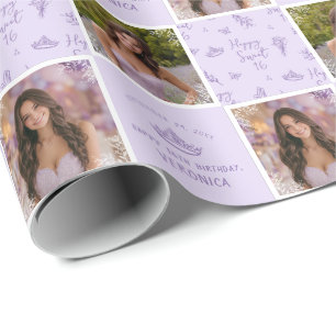 Papel de embrulho personalizado para aniversário d