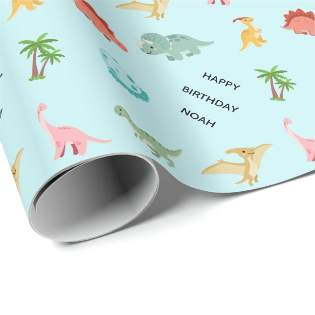 Papel de embrulho personalizado para aniversário d (Ponta do rolo)