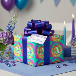 Papel de embrulho personalizado tie dye