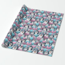 Papel de embrulho - Pinguins do Orgulho Transgêner
