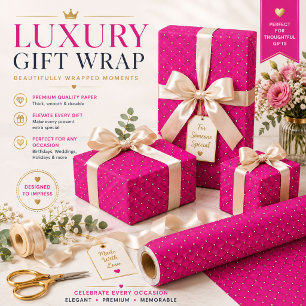 Papel de Embrulho Pink Luxe   Presente Chic Glam