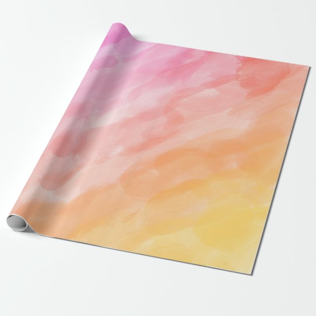 Papel de embrulho pintado com cores pastéis em aqu (Desenrolado)