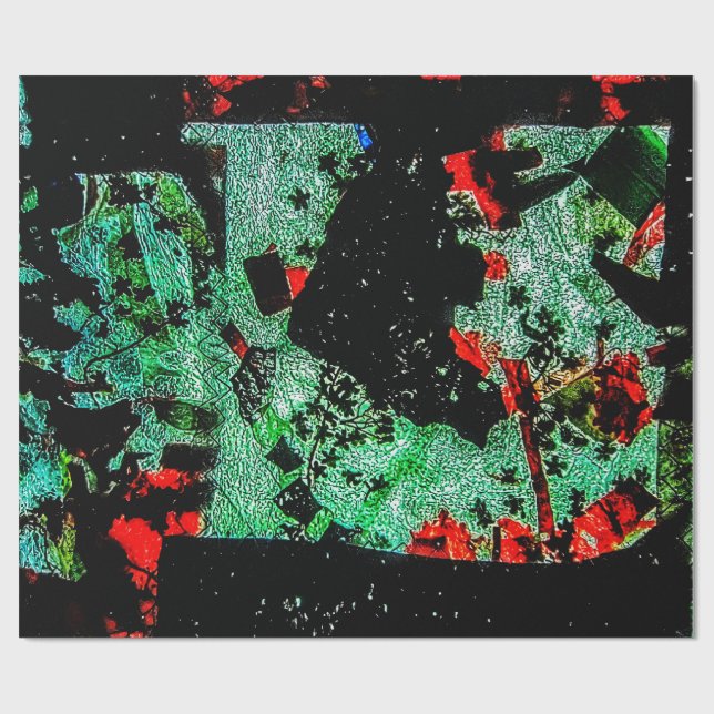 Papel de embrulho plástico de flores abstrato seca (Aberto)