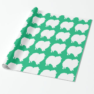 Papel de embrulho Pomeraniano design silhouette ve