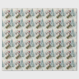 Papel de embrulho Pomsky Natal