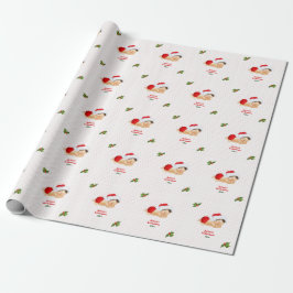 Papel de embrulho ponto de Natal vermelho do chapé