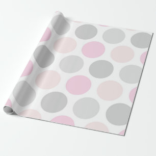 Papel de embrulho Pontos Polka tom de pele e Cinza