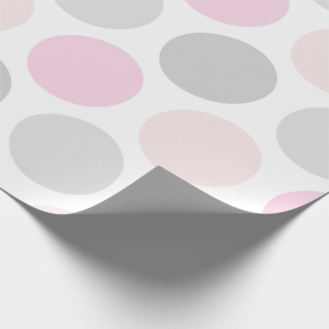 Papel de embrulho Pontos Polka tom de pele e Cinza (Ponta)