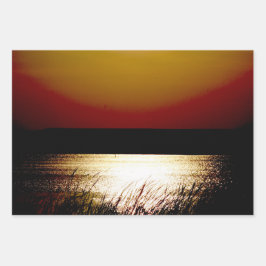 Papel de embrulho pôr do sol no lago