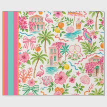 Papel de Embrulho Preppy de Palm Beach