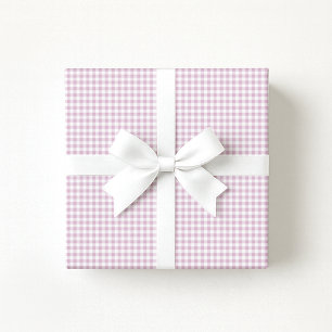 Papel de embrulho Preppy Pastel rosa / Lilás Gingh