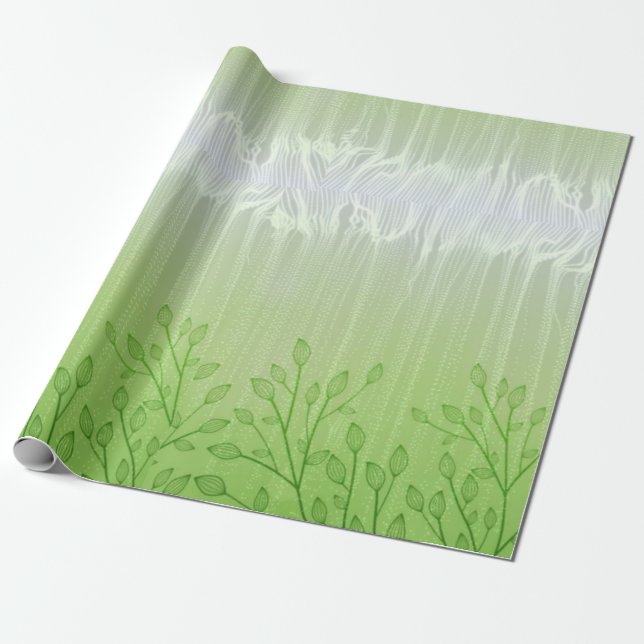 Papel de embrulho presente água sonho verde (Desenrolado)