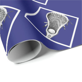 Papel de embrulho presente azul de Lacrosse