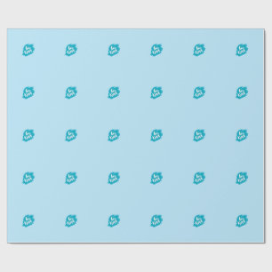 Papel de embrulho presente azul elegante personali