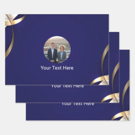 Papel de embrulho presente personalizado azul real