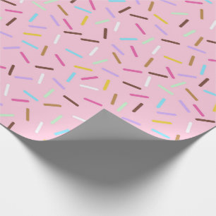 Papel de embrulho presente sprinkles rosa donut ar