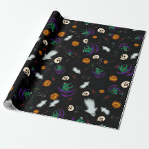 Papel de embrulho preto de Halloween