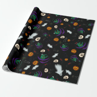 Papel de embrulho preto de Halloween