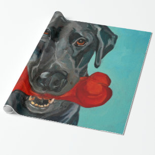Papel de embrulho preto do retrato de Labrador