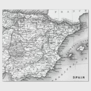 Papel de embrulho preto e branco de mapas antigos
