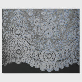 Papel de embrulho preto e DESIGN de LACE ANTIGO AZ