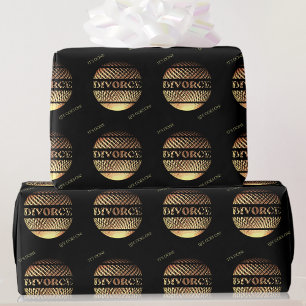 Papel de embrulho preto em ouro de Divorce
