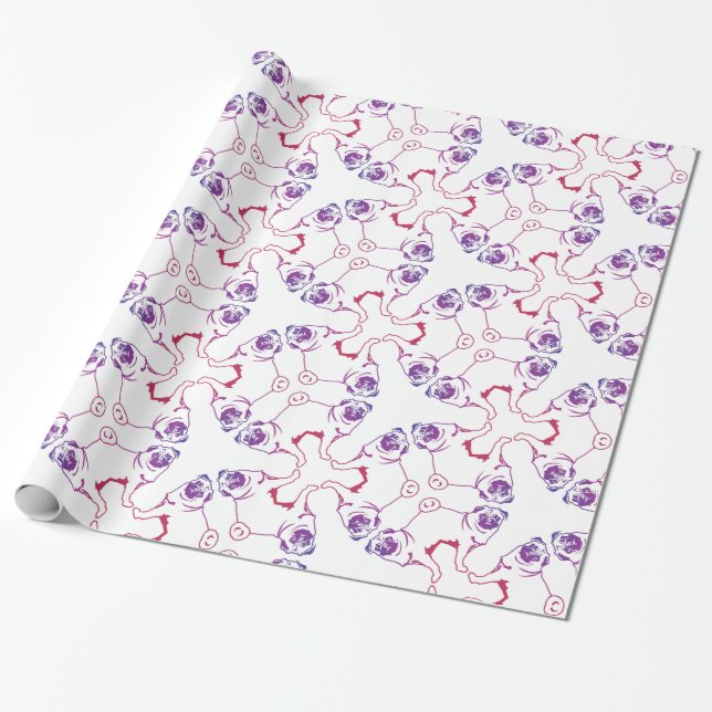 Papel de embrulho Pug (Desenrolado)