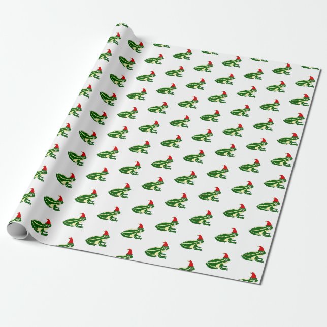 Papel de embrulho Rãs de Natal (Desenrolado)