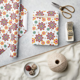 Papel de embrulho Retro Bloom Pop