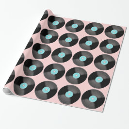 Papel de embrulho retrô de discos
