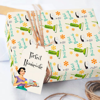 Papel de Embrulho Retro Noiva Dona de Casa Perfeit