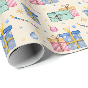 Papel de embrulho rolo de aquarela fofa
