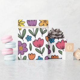 Papel de embrulho rolo de flores coloridas da prim