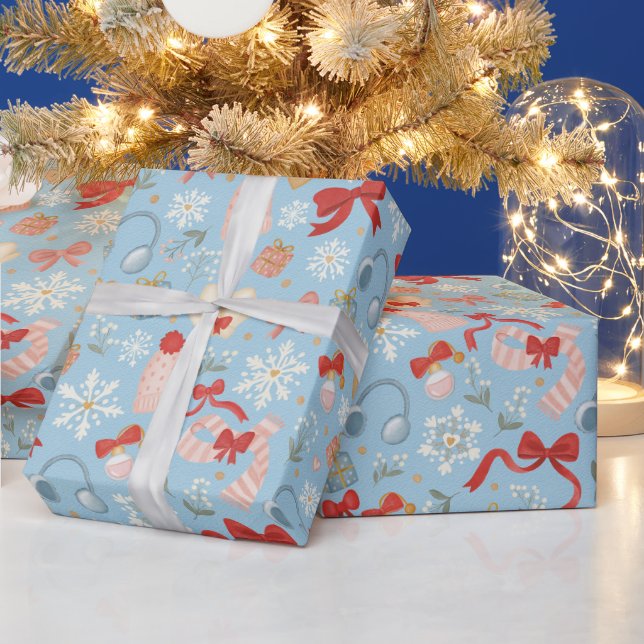 Papel de embrulho rolo Natal inverno aquarela (Feriados)