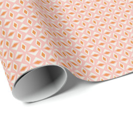 Papel de embrulho Rosa Bege com Diamantes Creme