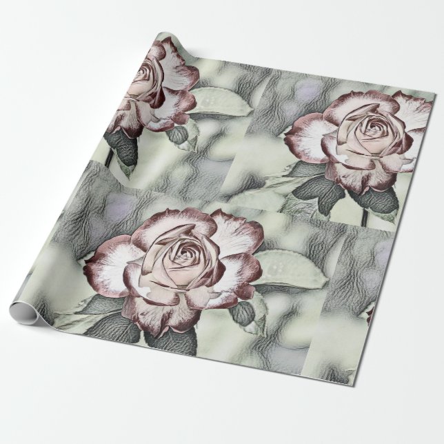Papel de embrulho rosa branco, rosado e vermelho (Desenrolado)