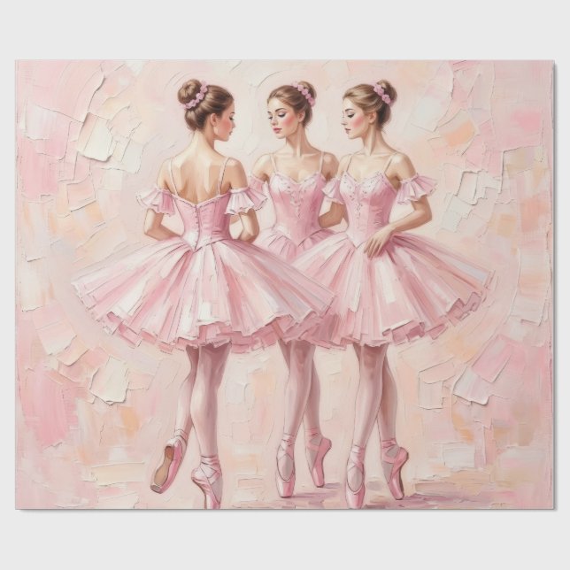 papel de embrulho rosa coquette de bailarina de an (Aberto)
