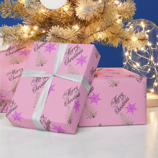 Papel de embrulho rosa de Natal doce (Feriados)