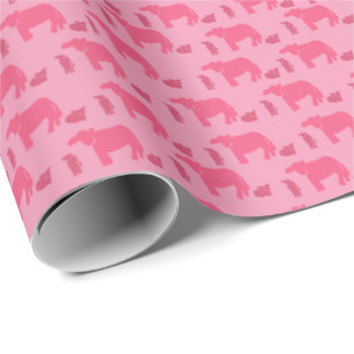 Papel de embrulho rosa desolado vacas rancho ocide