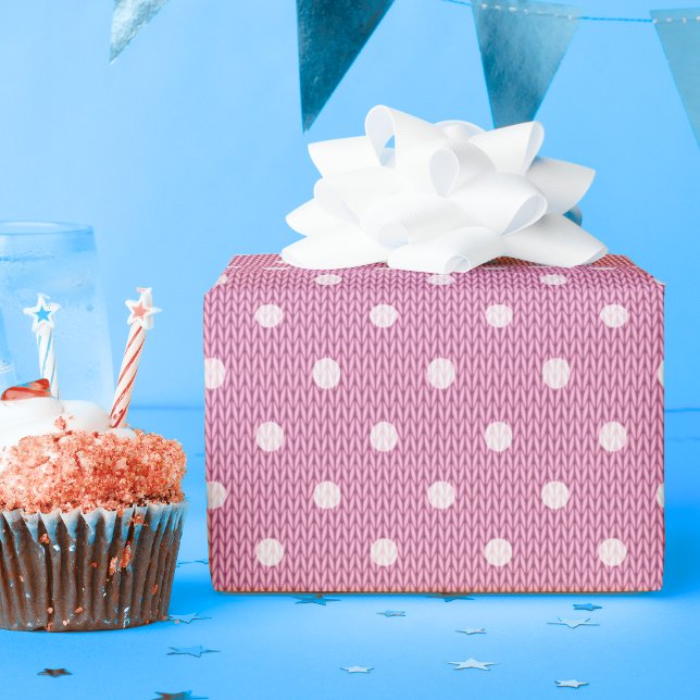 Papel de embrulho rosa Dotty Delight (Dotty Delight Pink Wrapping Paper)