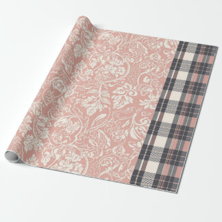 Papel de embrulho rosa empoeirado vintage com toil