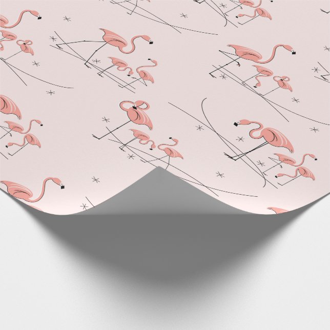 Papel de embrulho Rosa Flamingos Multi (Ponta)